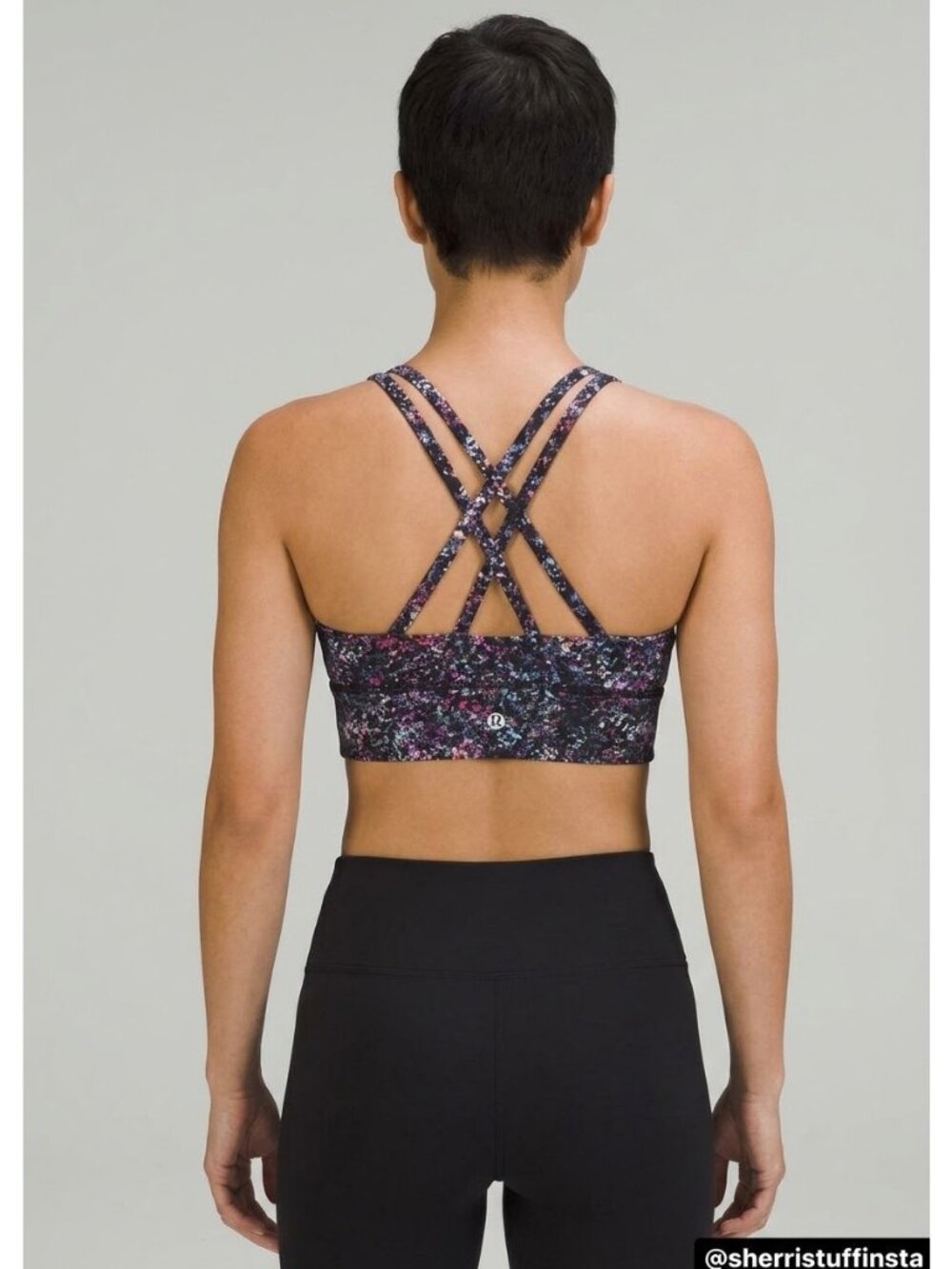 Lululemon Energy Longline Sports Yoga Bra B–D Cups Floral Spray Multi Size 10